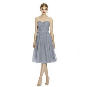 NEW Jenny Yoo JY535S Knee Length Bridesmaid Dress Platinum 12 Prom
